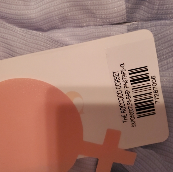 Selkie 4x Roccoco Corset baby blue strapless puff pinstripe - Picture 2 of 2